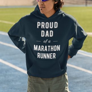 Proud Dad Of A Marathon Runner Hoodie - Classic Typography Design