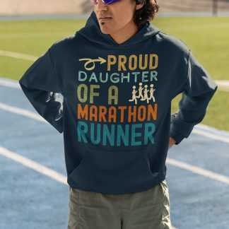 Proud Daughter Of A Marathon Runner Hoodie - Colourful Bold Design