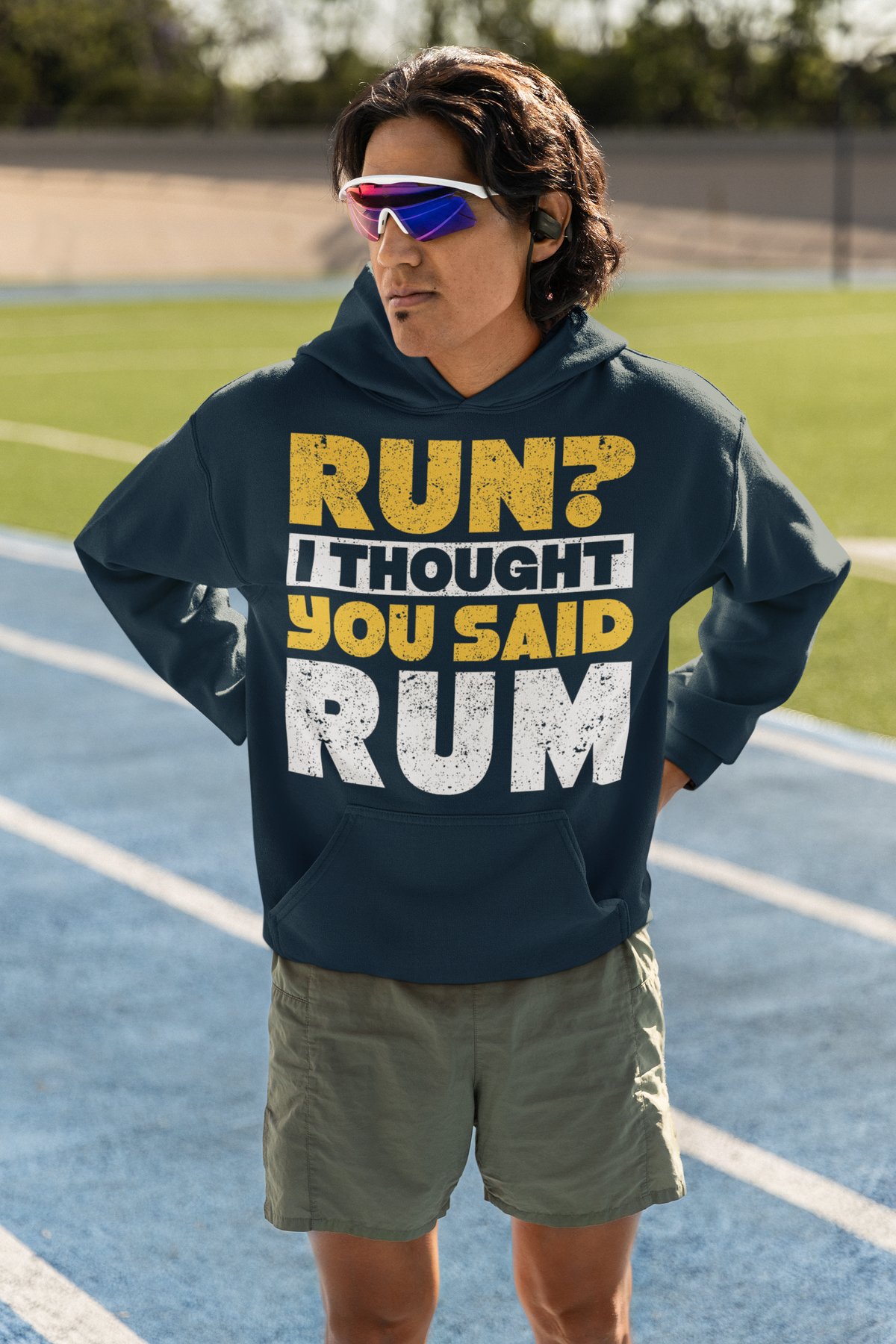 Run I Thought You Said Rum Hoodie - Funny Distressed Design