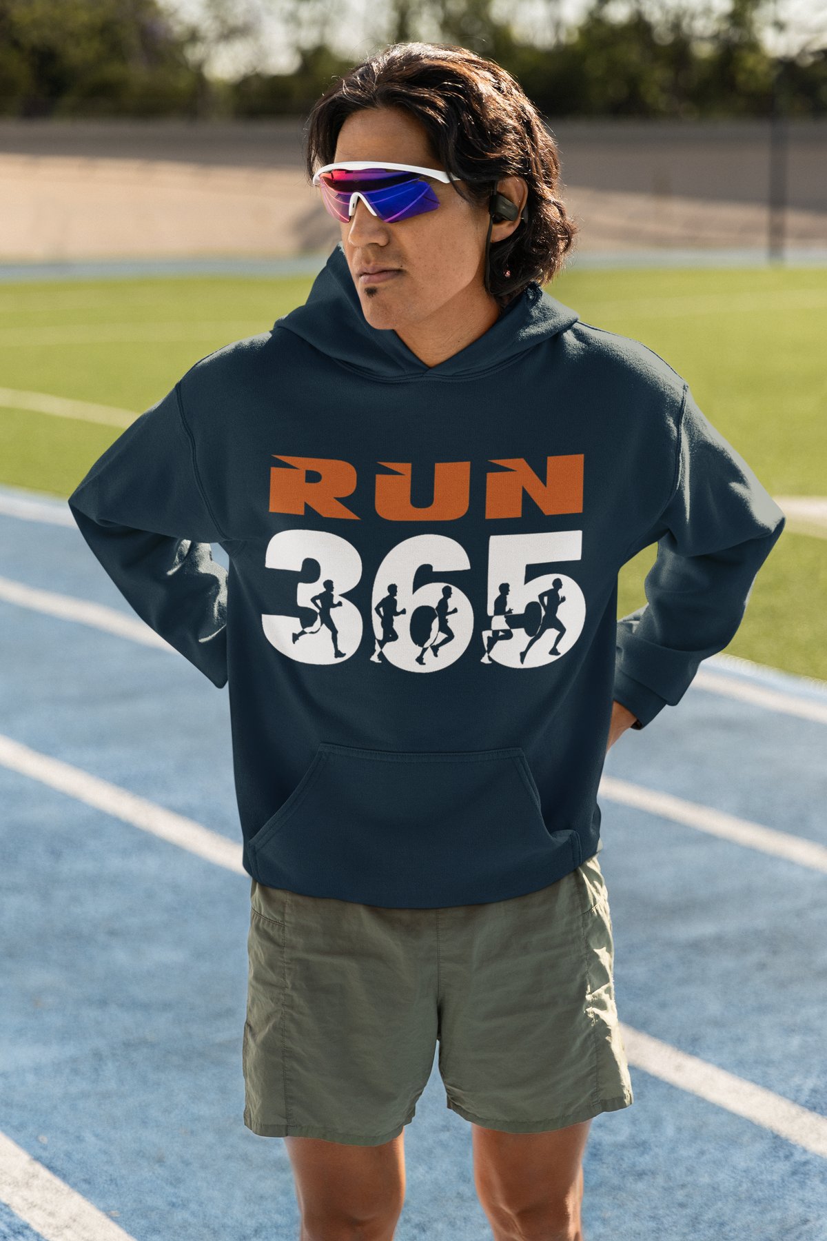 Run 365 Hoodie - Year-Round Runner Silhouette Bold Design