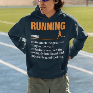 Running Definition Hoodie (Orange) - Funny Dictionary Design