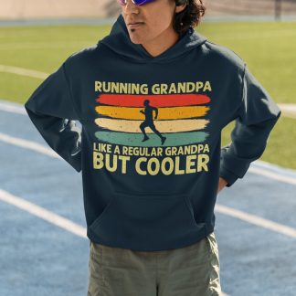 Running Grandpa Like A Regular Grandpa But Cooler Hoodie - Paint Stripe
