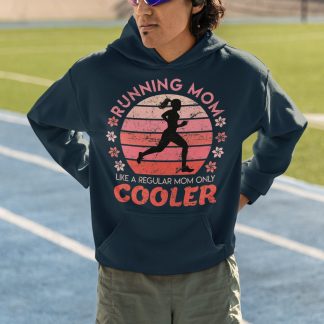 Running Mom Like A Regular Mom Only Cooler Hoodie - Pink Sunset Flowers