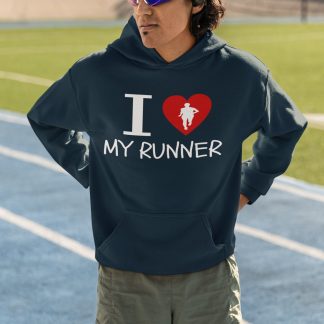 I Love My Runner Hoodie - Heart Runner Silhouette Classic Design