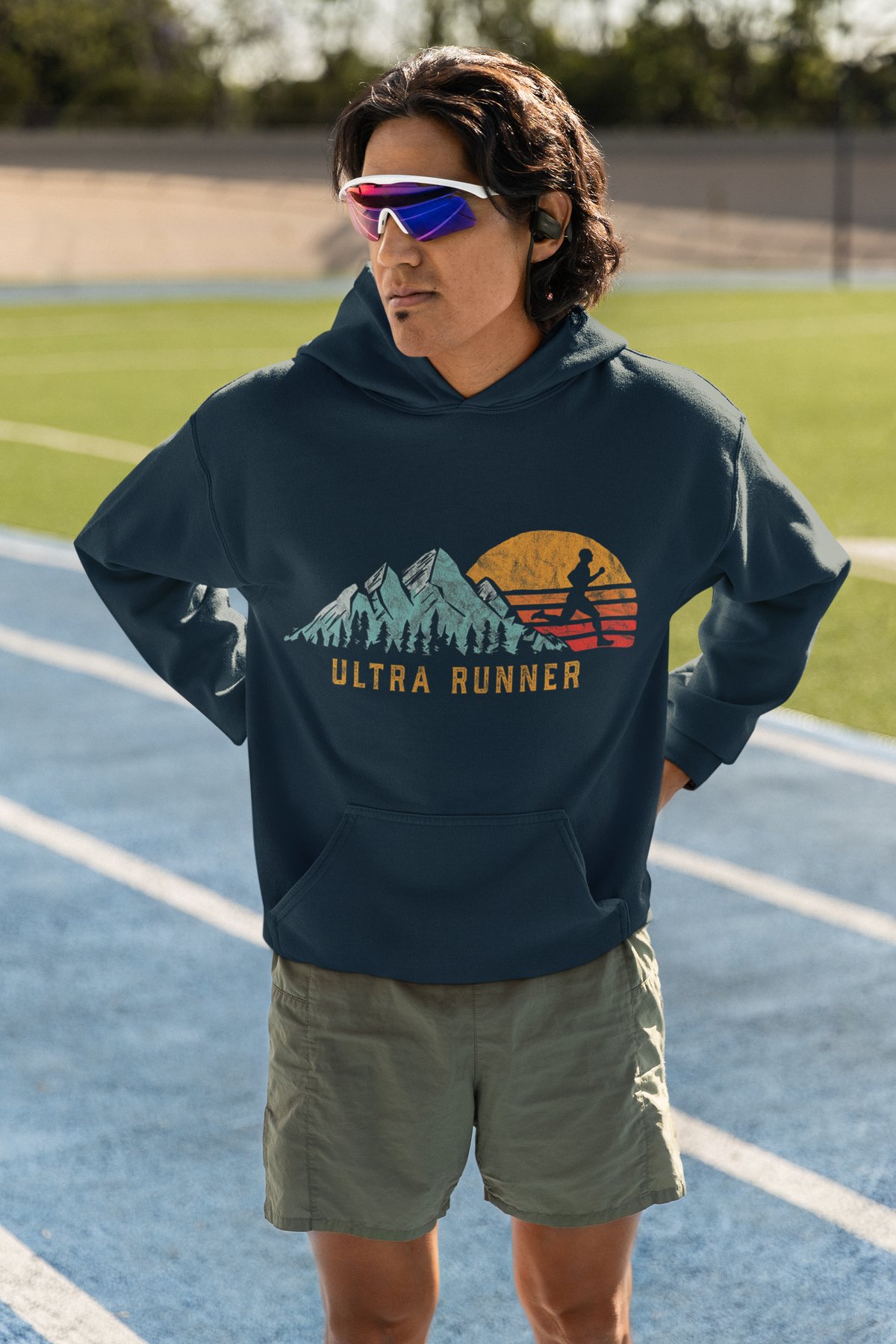 Ultra Runner Hoodie - Mountain Sunset Trail Landscape Design