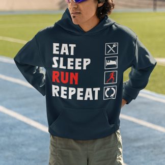 Eat Sleep Run Repeat (White/Red Icons)