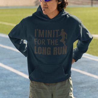 I'm In It For The Long Run Hoodie - Distressed Male Runner Design
