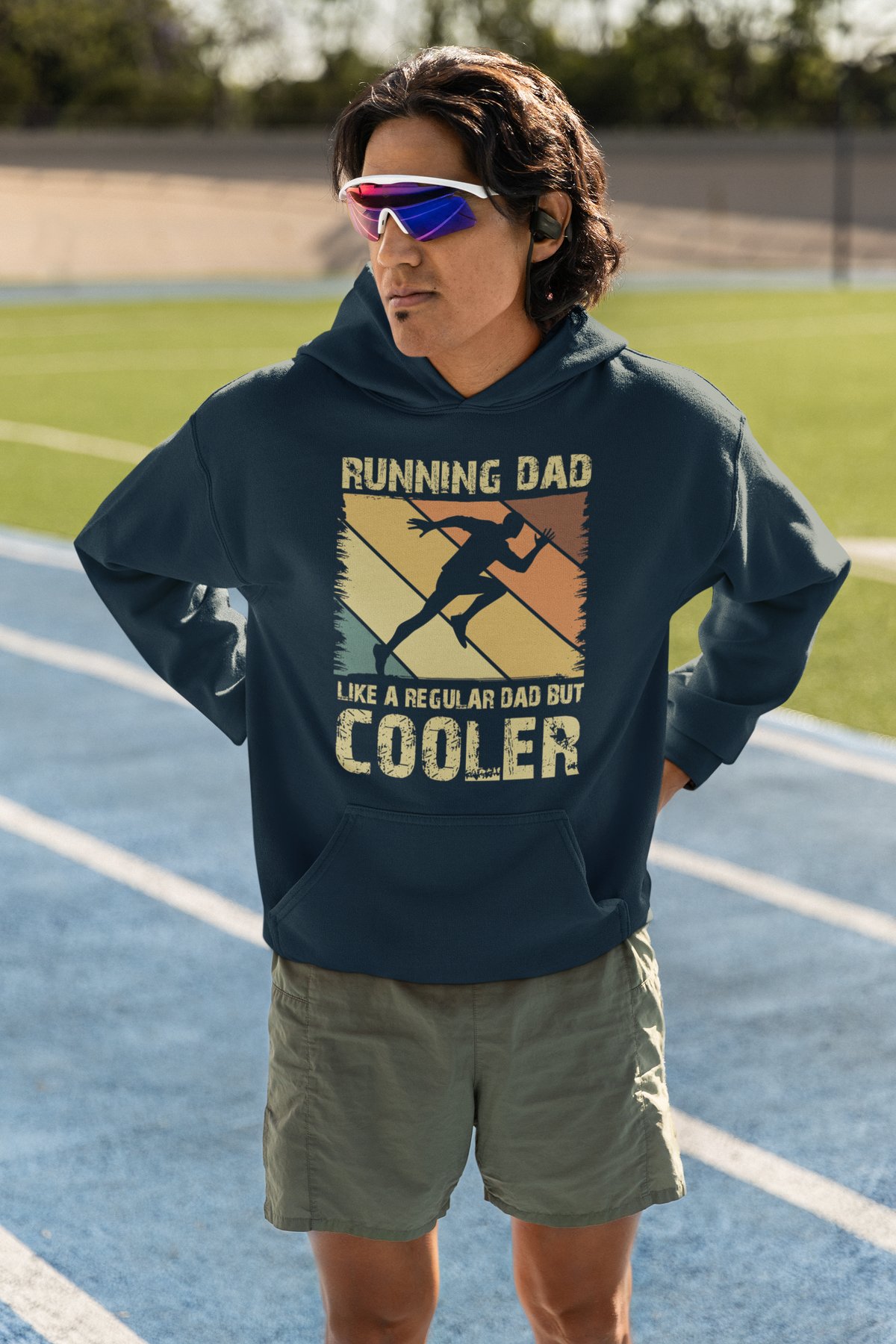 Running Dad Like A Regular Dad But Cooler Hoodie - Retro Vintage Design