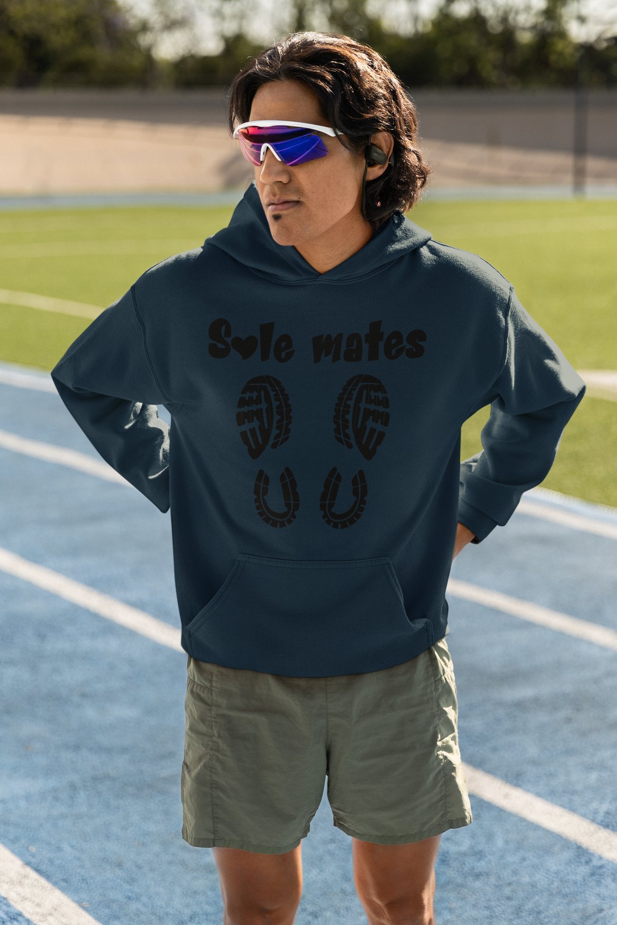 Sole Mates Hoodie - Running Shoe Print Pairs Design