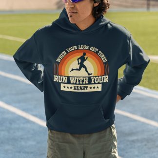 When Your Legs Get Tired Run With Your Heart Hoodie - Retro Sunset V2