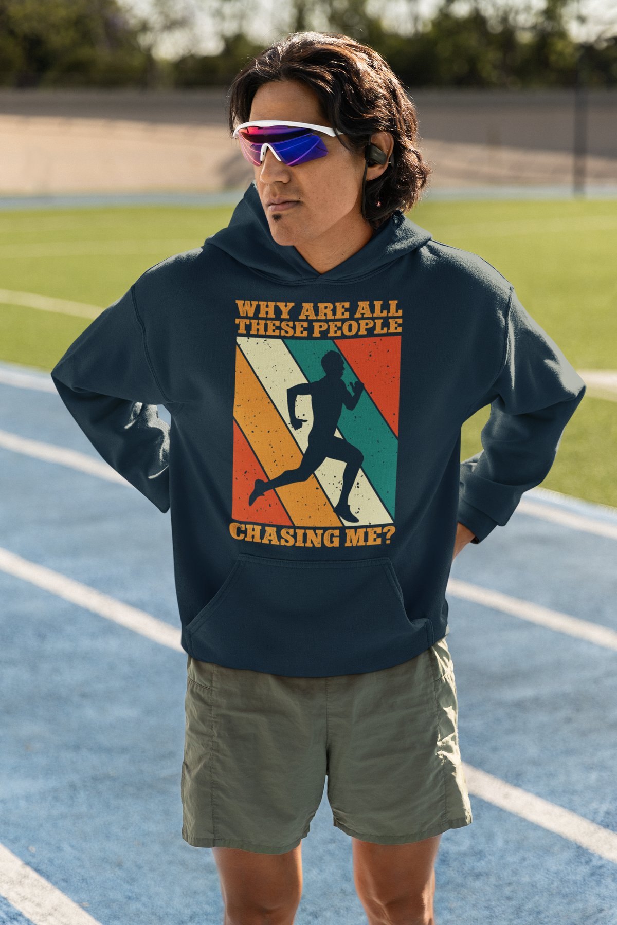 Why Are All These People Chasing Me Hoodie - Retro Running Design