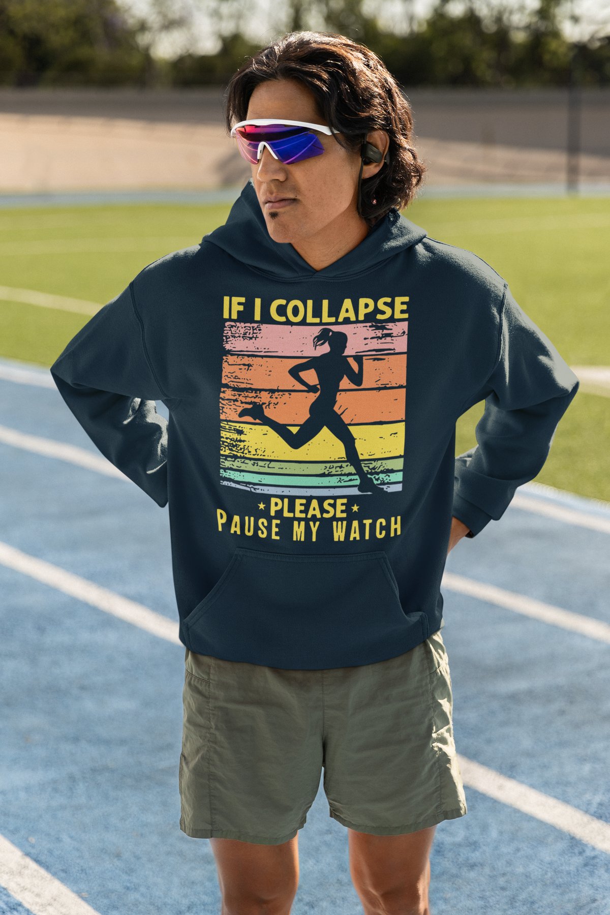 If I Collapse Please Pause My Watch Hoodie (Retro Sunset Female)