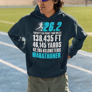26.2 Marathon Stats Hoodie - Distance Conversions Fun Facts Design