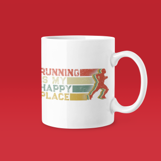 Running Is My Happy Place Mug - Funny Running Gift