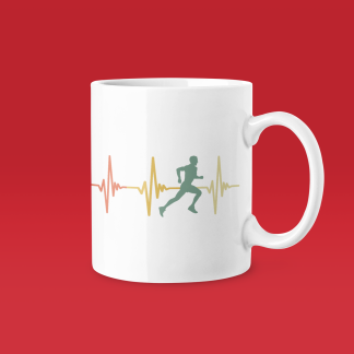 Running Heartbeat Mug - Funny Running Gift