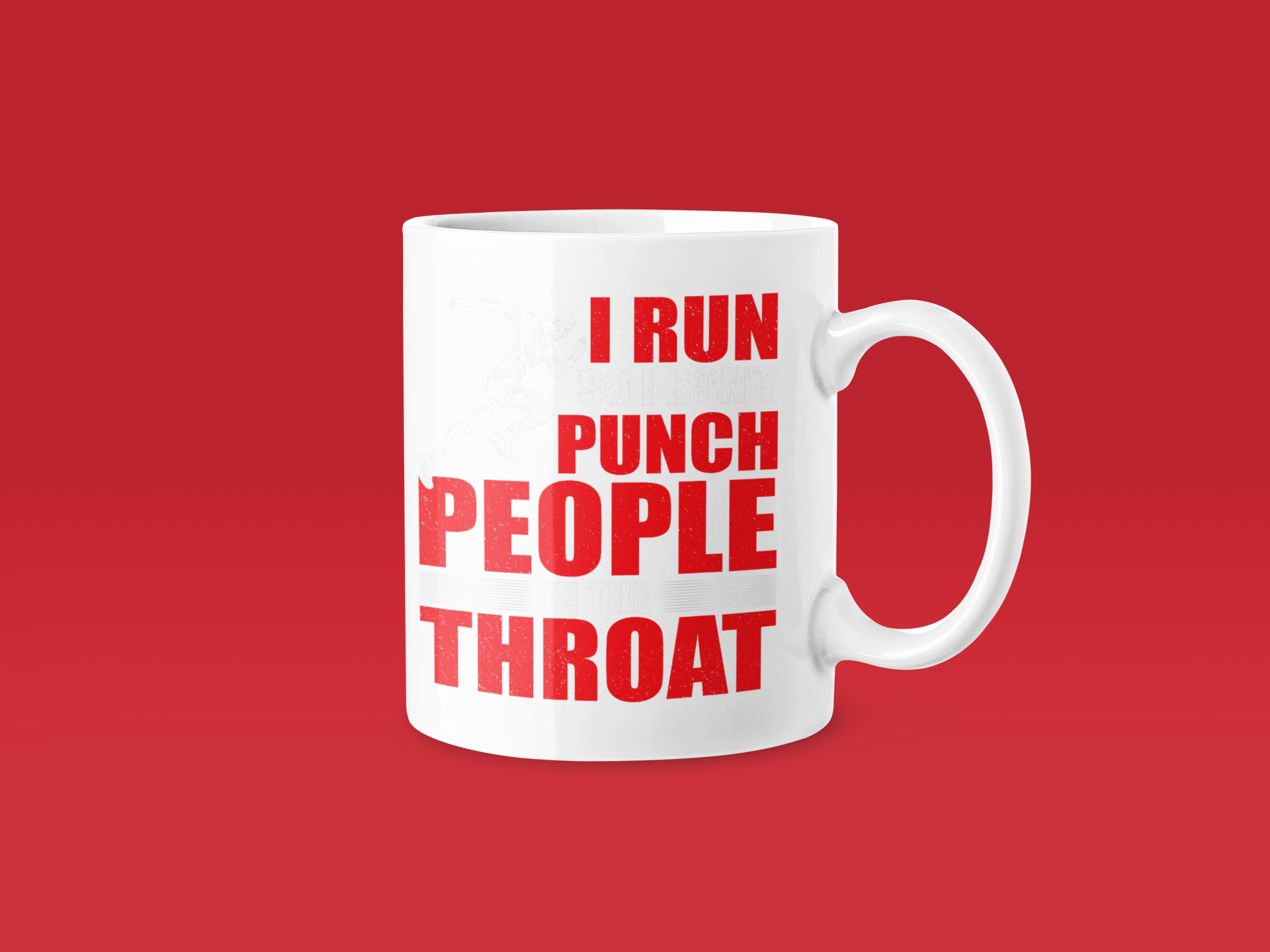 I Run So I Dont Punch People In The Throat Mug - Funny Running Gift