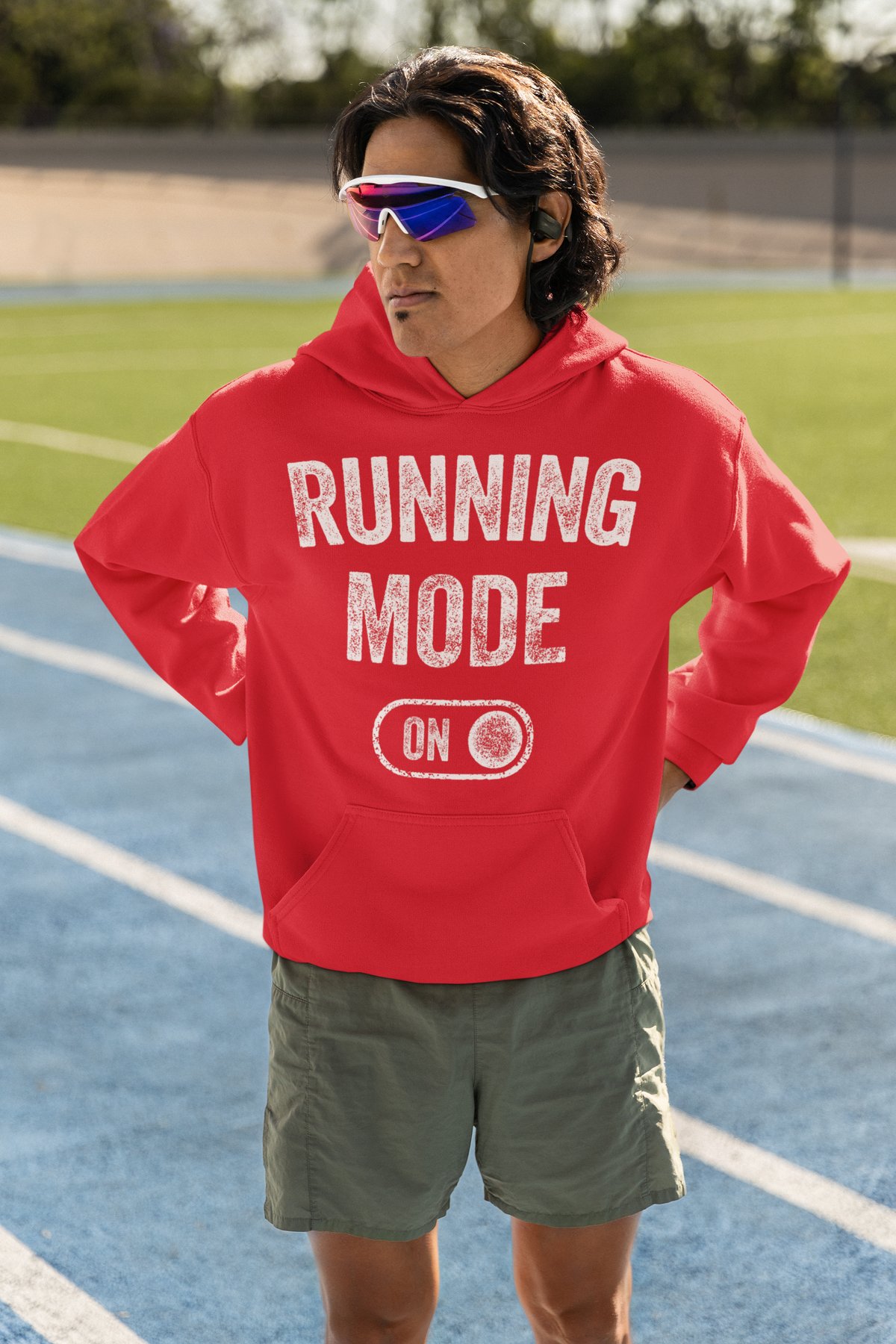 Running Mom Like A Regular Mom Only Cooler Hoodie - Pink Sunset Flowers - Red Hoodie