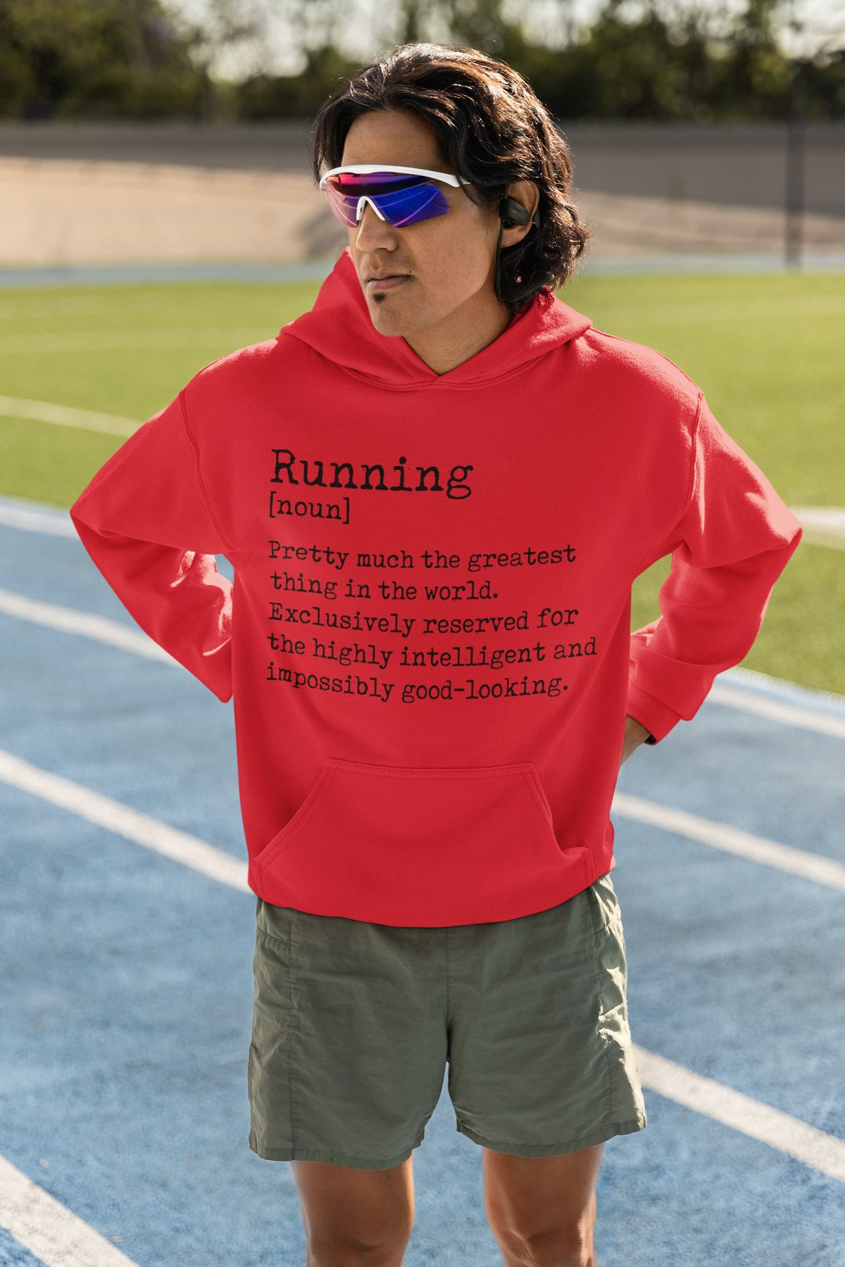 Running Definition Hoodie - Dictionary Style Design - Red Hoodie