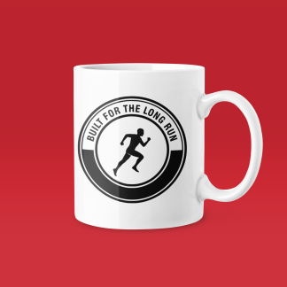 Built For The Long Run Badge - Funny Running Gift Mug