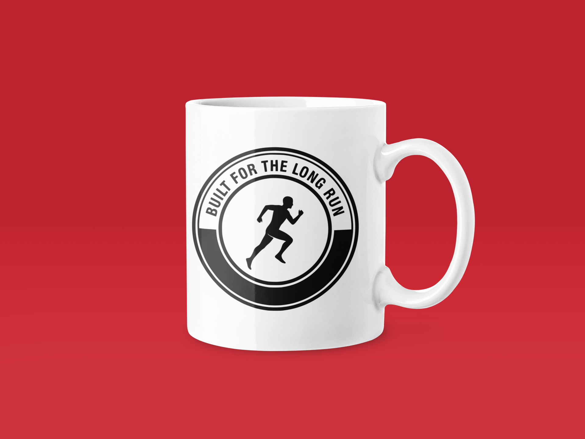 Built For The Long Run Badge - Funny Running Gift Mug