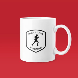 Discipline Over Distance Shield - Funny Running Gift Mug